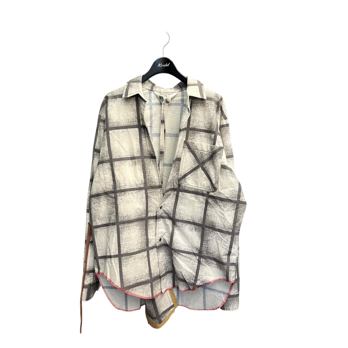 【中古】SUNSEA Transfer Flannel Check Shirt 読み合わせるティーシャツ 22A13 象牙色 大いさ：2 【240526】（サンシー）