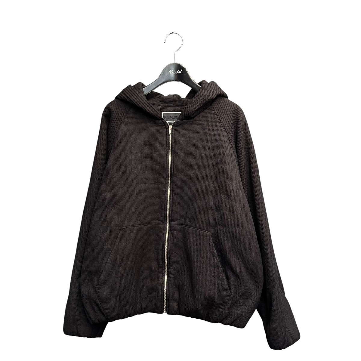【中古】PHINGERIN WAFFLE ZIP HOODIE ジップパーカー PD-242-JK-141 黒いこと 大いさ：M 【240526】（フィンガリン）