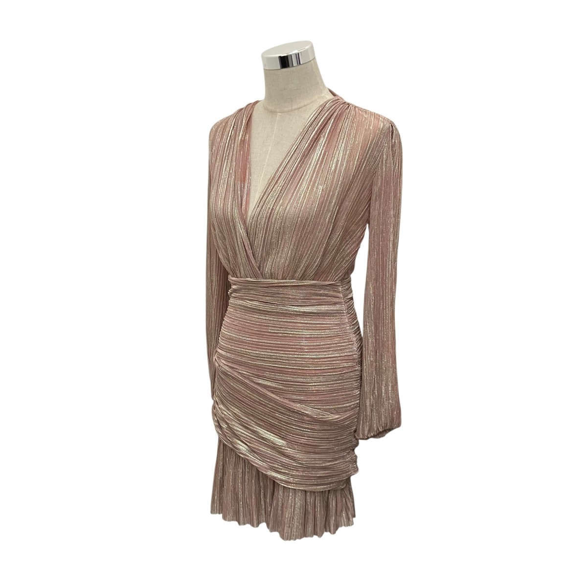 【中古】maje 【LUREX DRAPED DRESS】 ドレープワンピース MFPRO02014 サクラ色 大きさ：- 【240526】（マージュ）