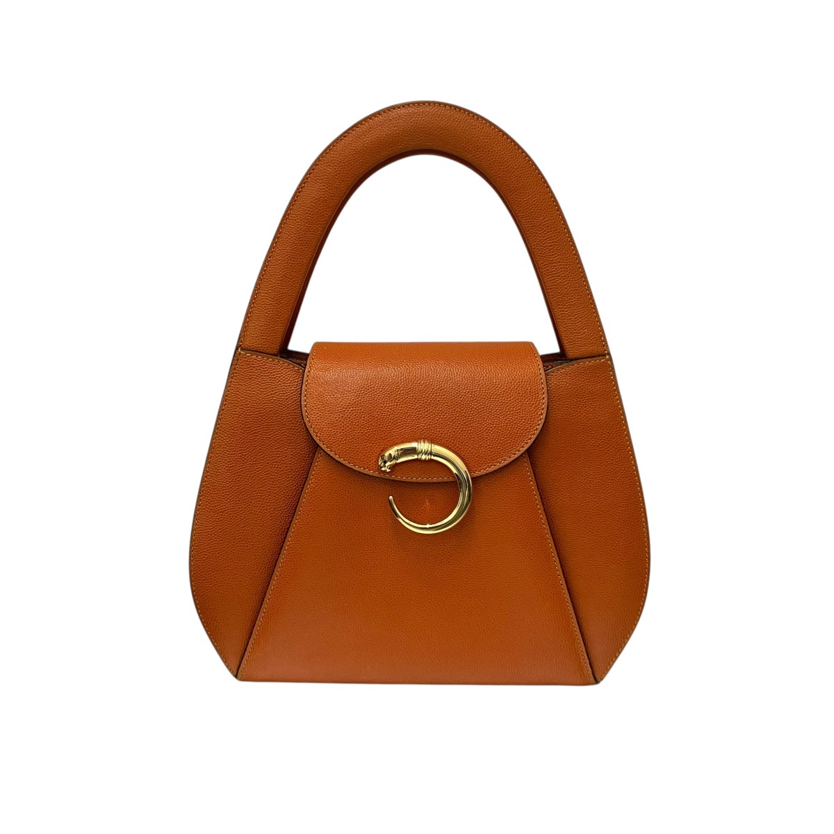 【中古】Cartier パンテールハンドバッグ オレンジ色 【240526】（カルティエ）