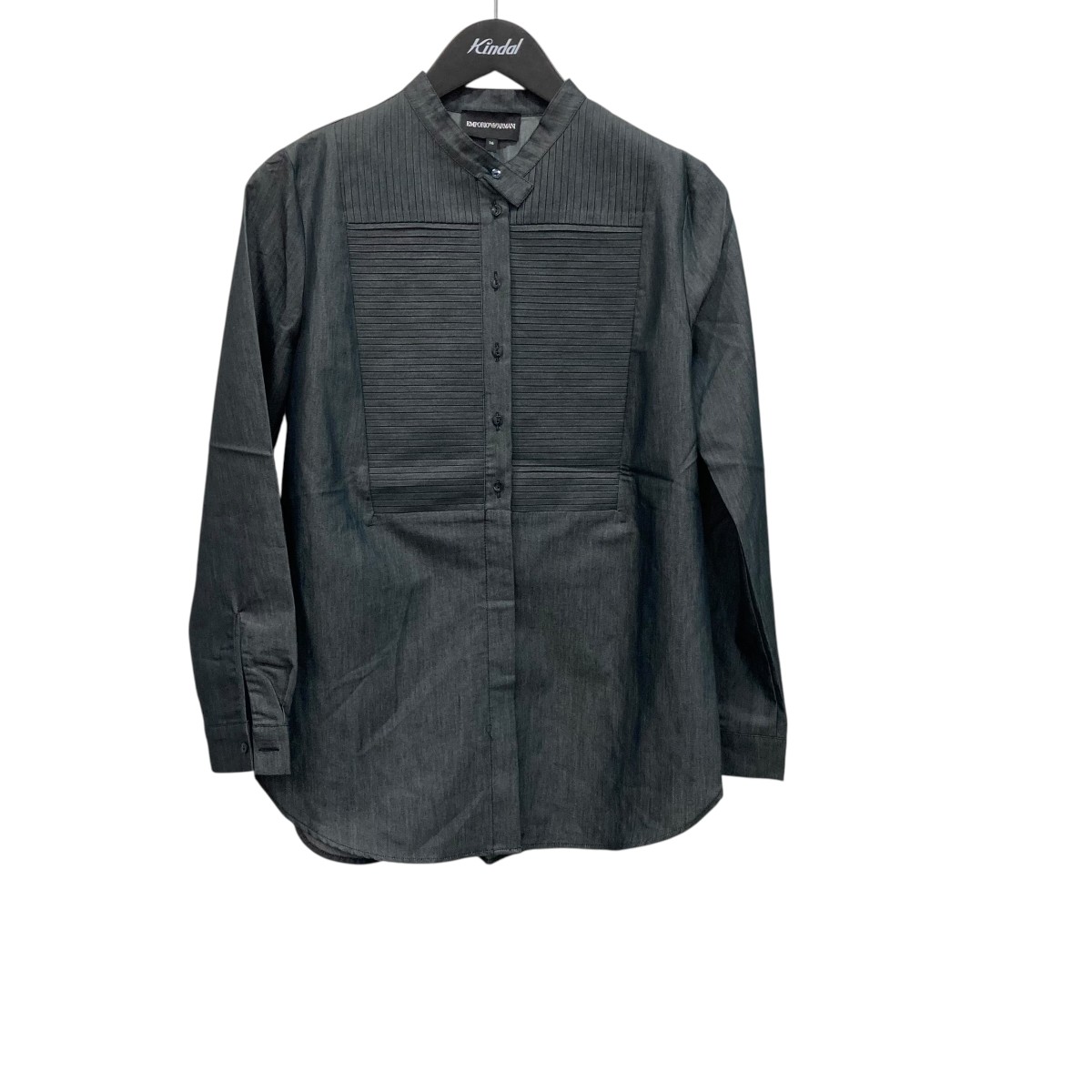 【中古】EMPORIO ARMANI バンドカラーシャツ 6X2C2Q インディゴ 大きさ：36 【250526】（エンポリオアルマーニ）