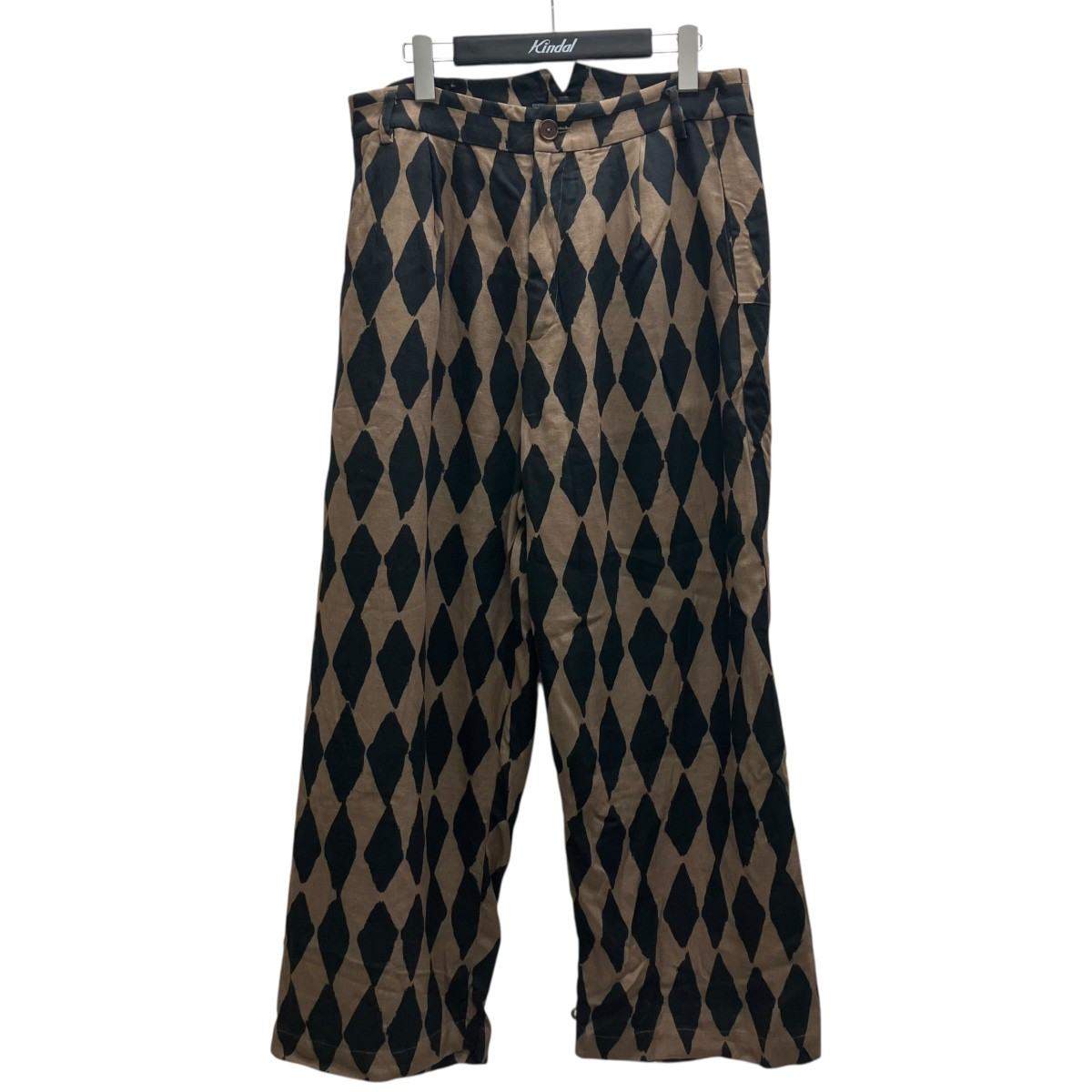 【中古】ALEKSANDR MANAMIS BUTTION LEG LOOSE PANTS 広々としたズボン下 赤銅色×黒いこと 大きさ：FREE 【250526】（アレクサンダーマナミス）