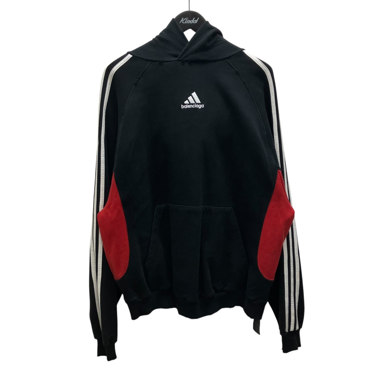 【中古】BALENCIAGA×adidas ティーシャツパーカー 黒いこと 大きさ：S 【250526】（バレンシアガ×アディダス）