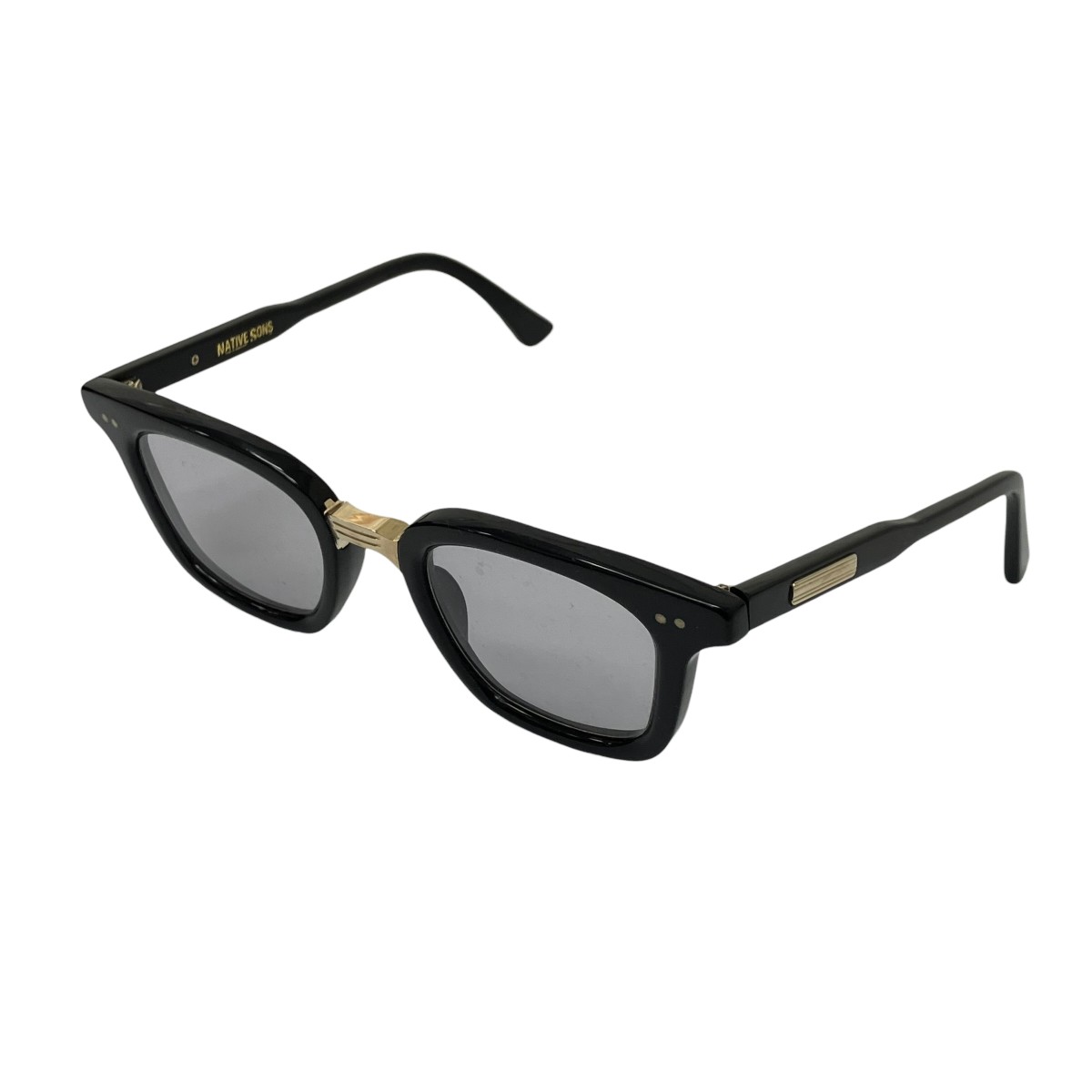 【中古】NATIVE SONS ウェリントン黒眼鏡 黒いこと 大きさ：45.8/23.2-144 【250526】（ネイティブサンズ）