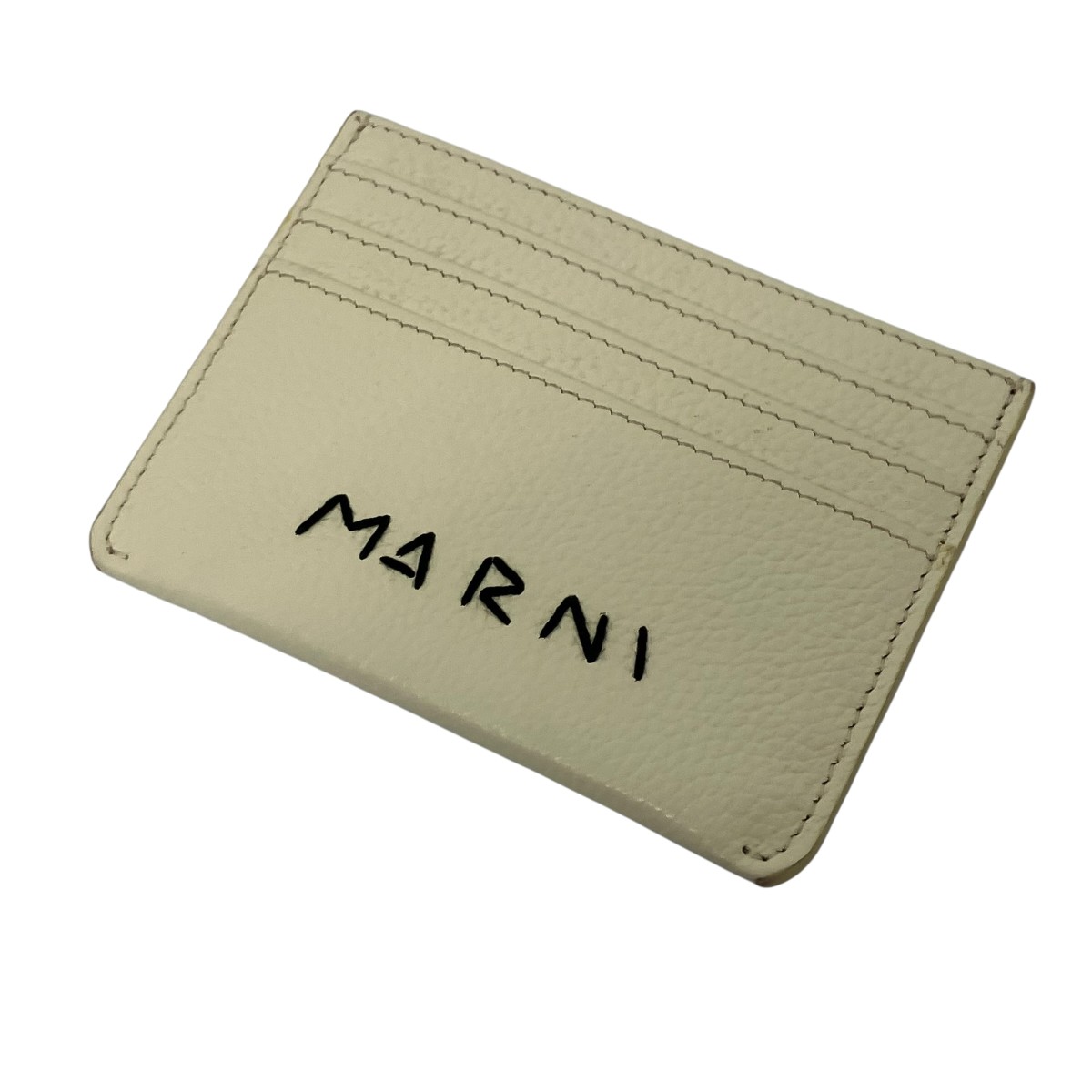 【中古】MARNI ステッチロゴレザーカードケース 白いこと 大いさ：- 【250526】（マルニ）