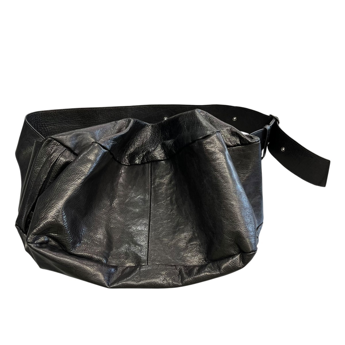 【中古】Y’s 26SS SURFACE-DYED SOFT TAN LEATHER BOX SHOULDER BAG ショルダーバッグ YK-I07-712 黒いこと 大きさ：- 【250526】（ワイズ）