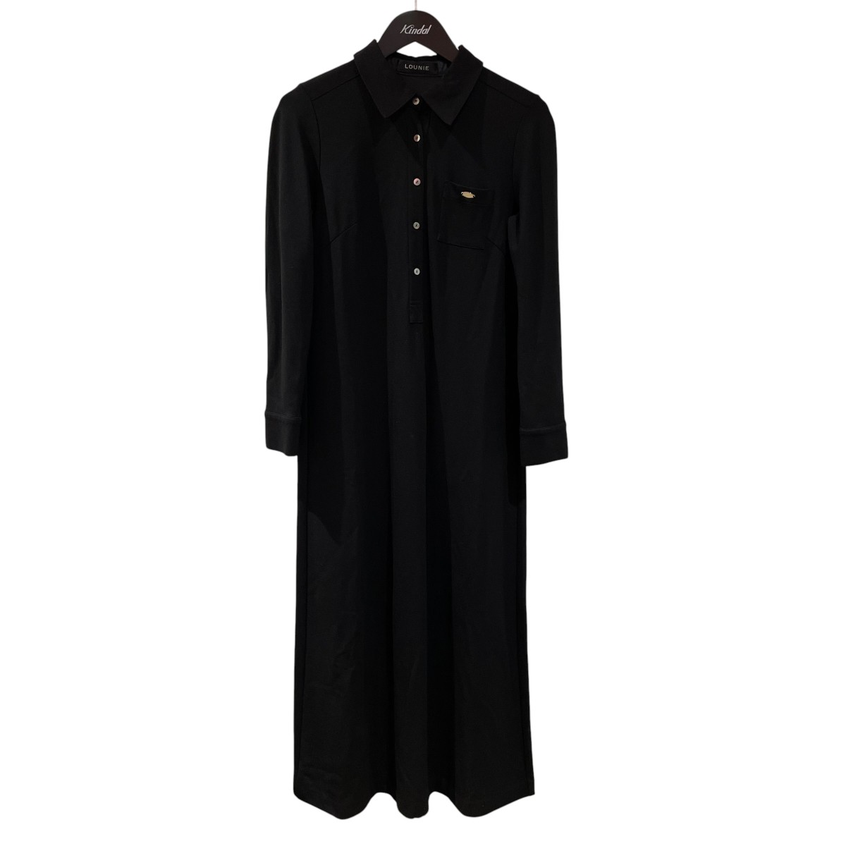 【中古】LOUNIE　衿付きカットソーワンピース シャツワンピース 16125344 ブラック サイズ：38 【250526】（ルーニィ）｜ブランド古着のカインドオル