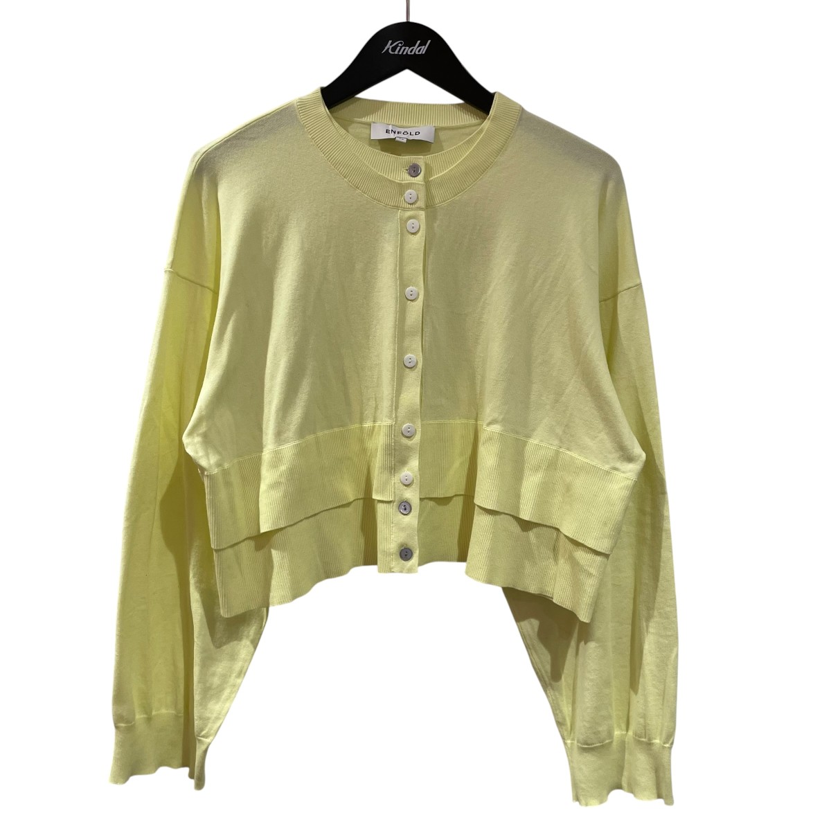 【中古】ENFOLDLAYERED-LIKE-HEM CARDIGAN カーディガン 300js270 2221 イエロー サイズ：38【価格見直し】｜ブランド古着のカインドオル 19,470円