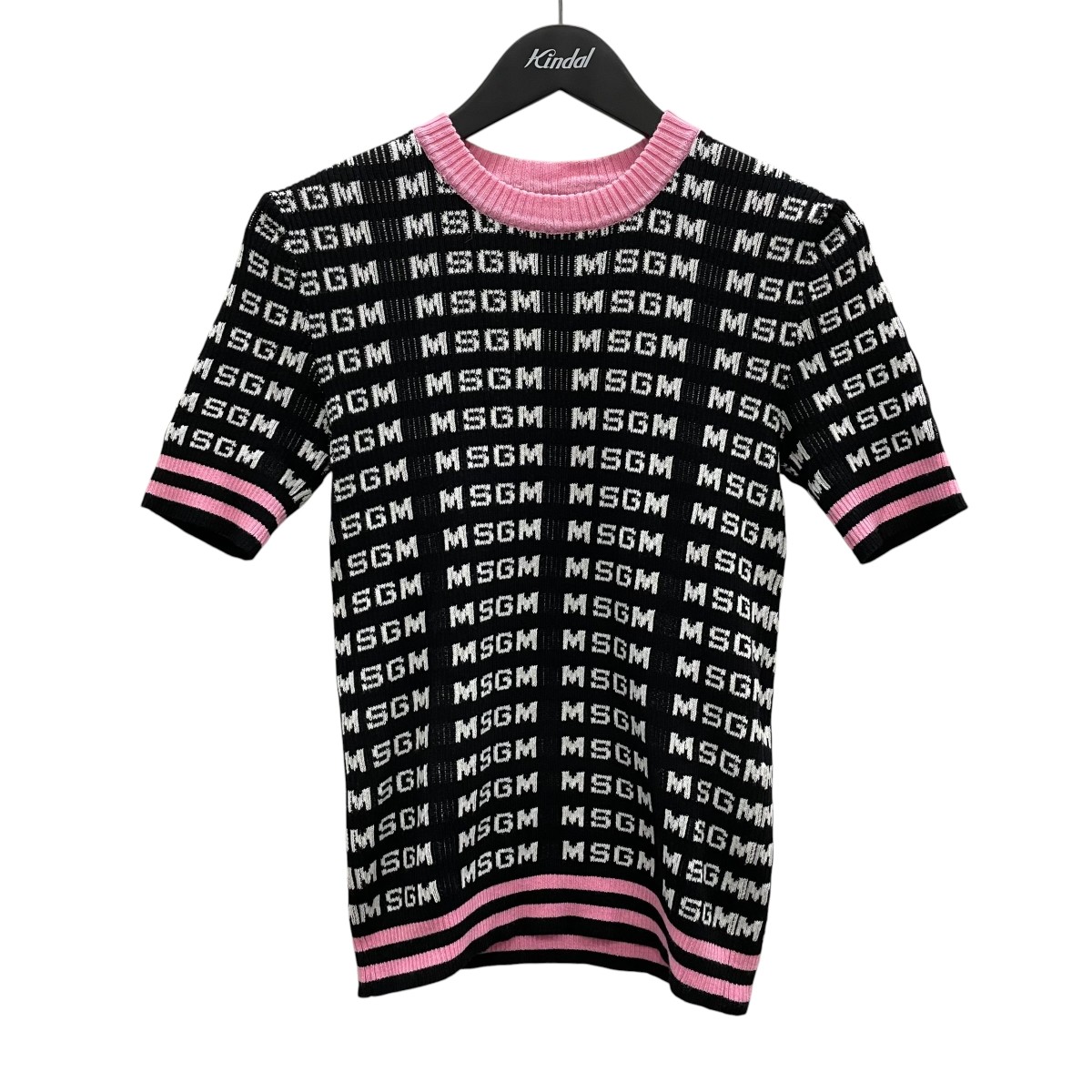 【中古】MSGM 半袖編み物 2841MDM113 黒いこと 大きさ：XS 【260526】（エムエスジーエム）