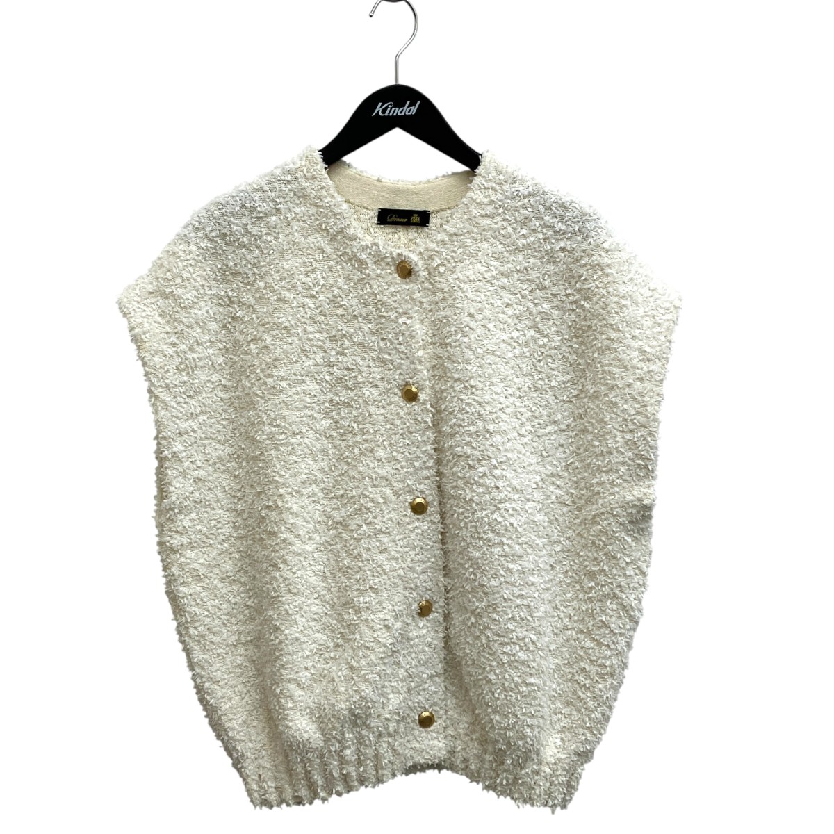 【中古】Drawer SPRING1 5G Tweedie KNITVESTS より良い 6515-1-000019 象牙色 【260526】（ドゥロワー）