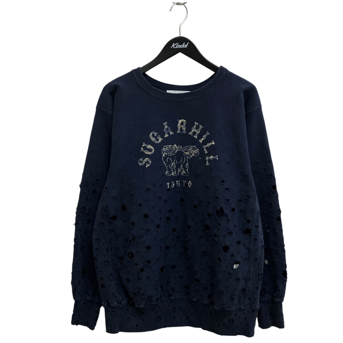 【中古】SUGARHILL 24SS CRASHED SWEATSHIRT 調教師 2441000906 米国海軍×白いこと 大きさ：2 【260526】（白砂糖吸血鬼）