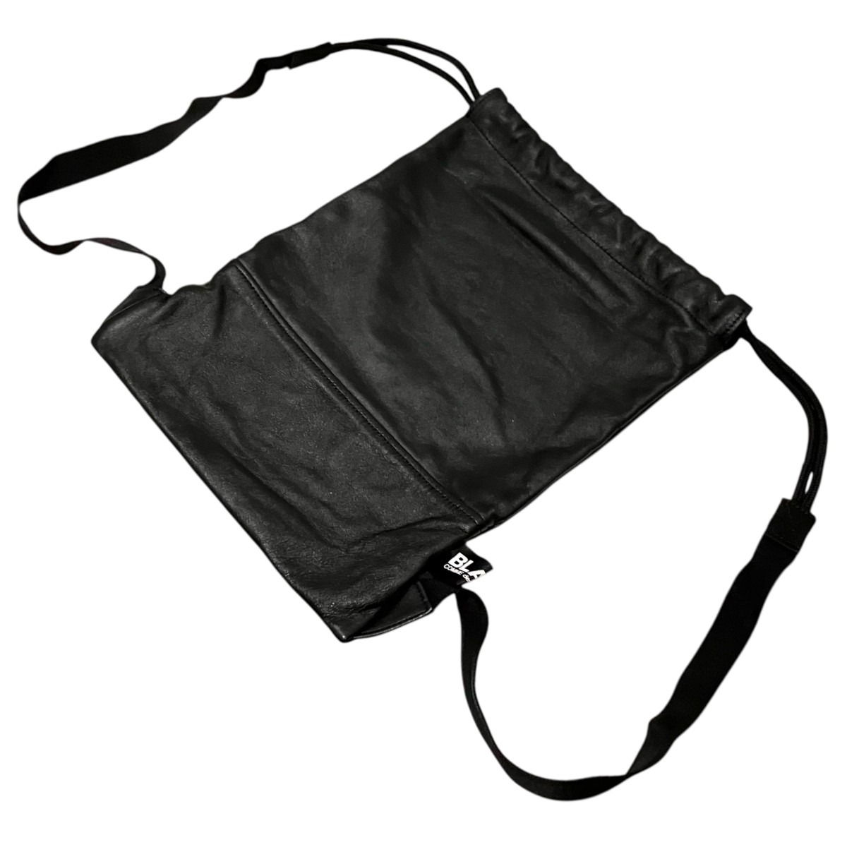 【中古】BLACK COMME des GARCONS 17AW レザーナップサック 1T-K 202 黒いこと 【260526】（ブラックコムデギャルソン）