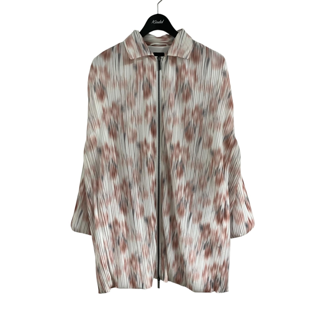 【中古】ARMANI EXCHANGE プリーツプリントジップアップジャケット 白いこと×オレンジ色 大きさ：XS 【260526】（アルマーニエクスチェンジ）