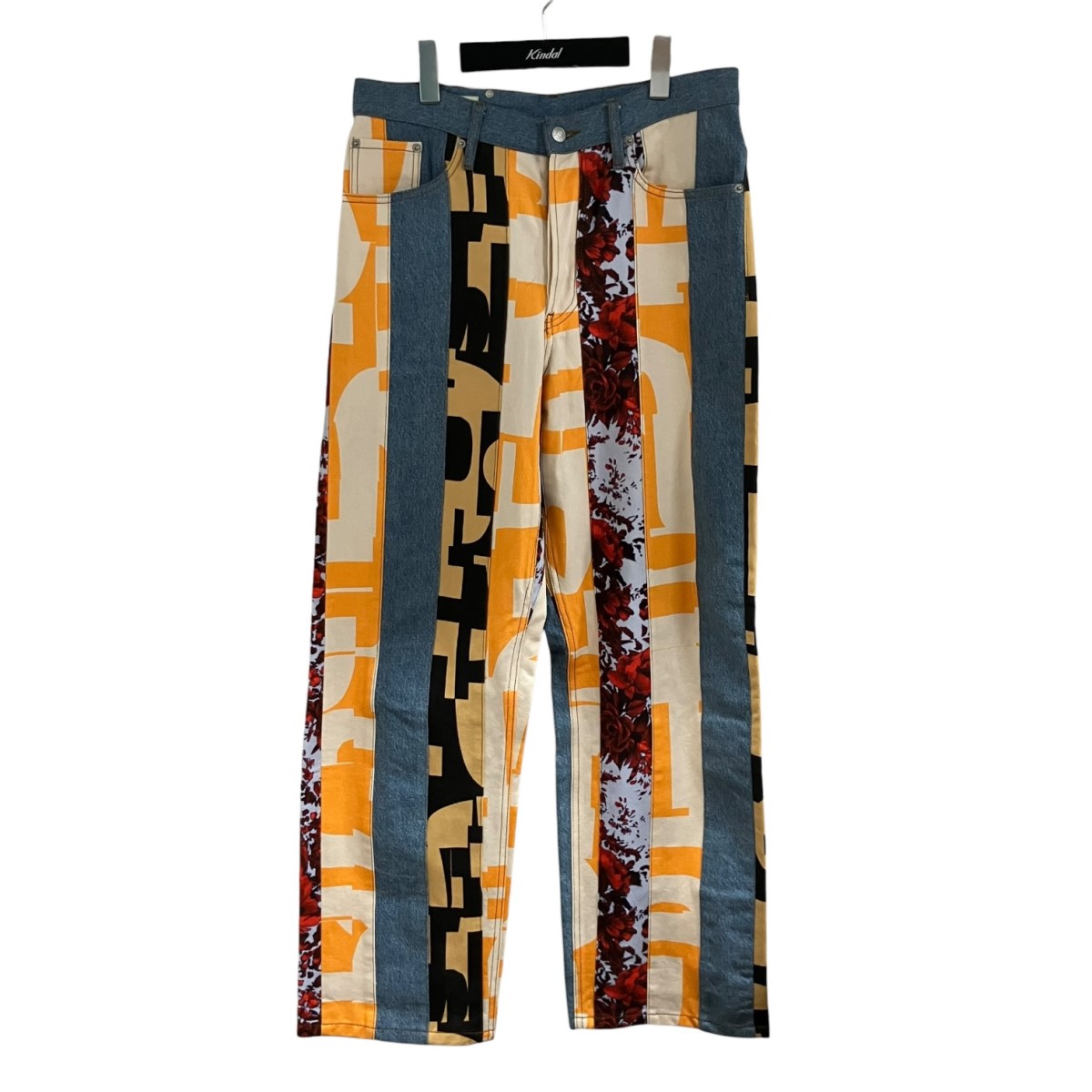 【中古】DRIES VAN NOTEN クレイジーパターンデニムパンツ インディゴ 大きさ：31 【260526】（ドリスヴァンノッテン）