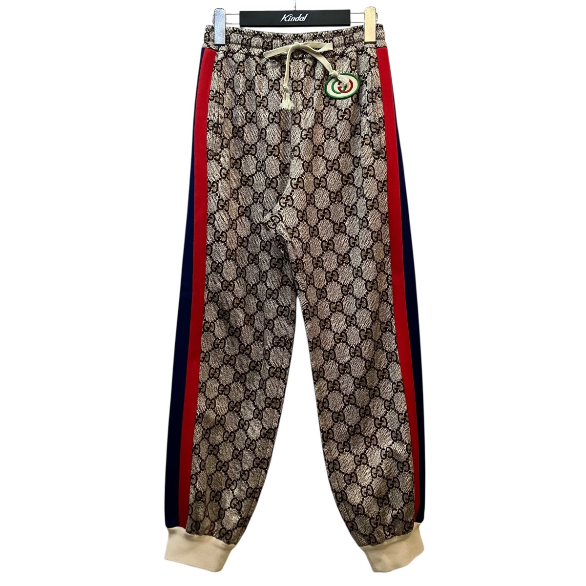 【中古】GUCCI サイドライントラックパンツ 580580 XJBGT ベージュ 大きさ：XS 【270526】（グッチ）