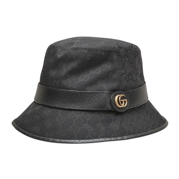 【中古】GUCCI GG帆布 井戸釣瓶かぶり笠 鳥打ち帽 576587 4HG53 黒いこと 大きさ：XL 【260526】（グッチ）