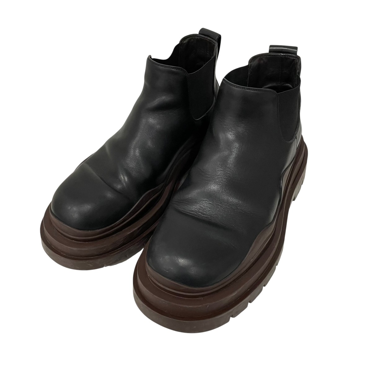 【中古】BOTTEGA VENETA サイドゴアブーツ 赤銅色×黒いこと 大きさ：41 【270526】（ボッテガヴェネタ）