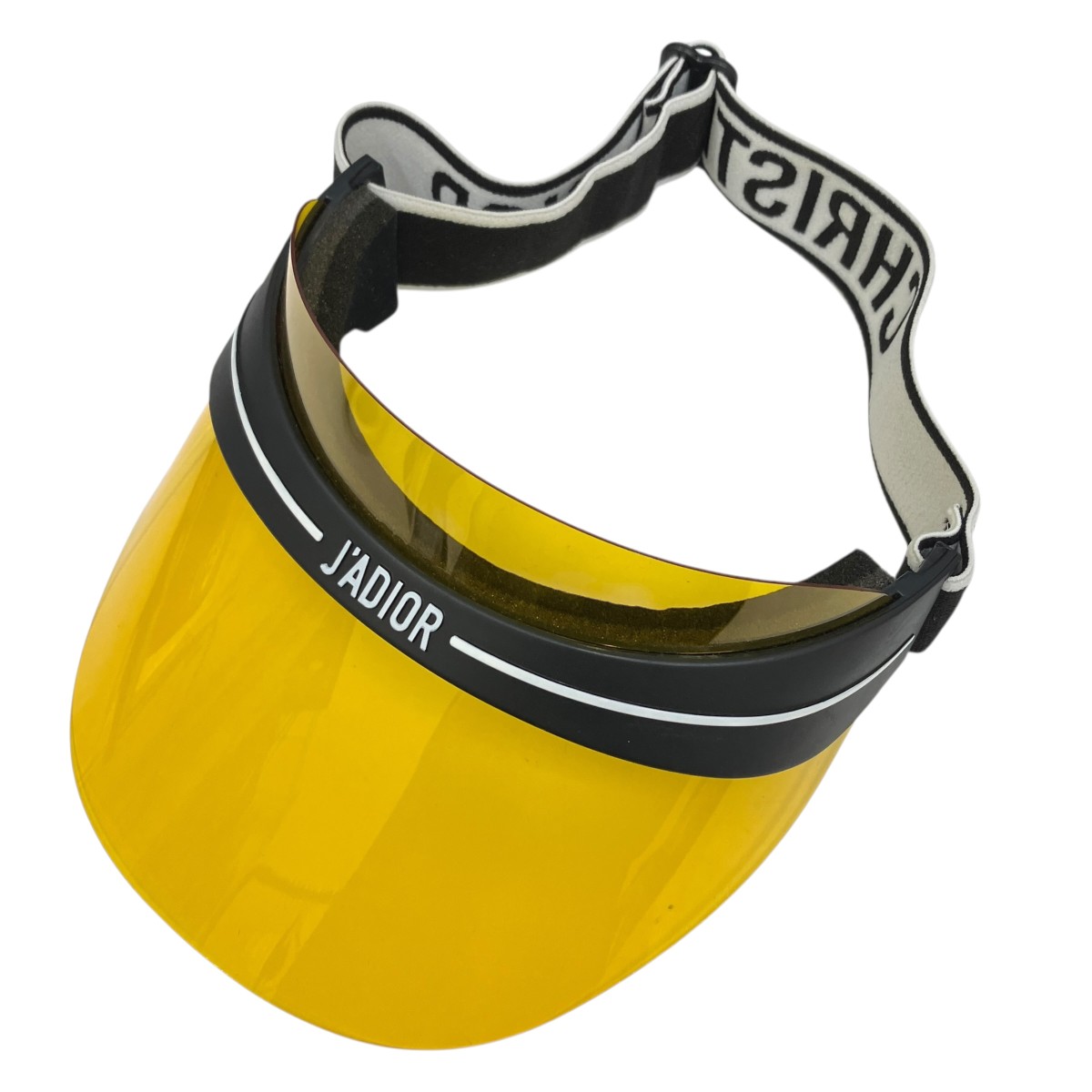【中古】Christian Dior DIOR CLUB 1 サンバイザー 黄色×黒いこと×白いこと 【270526】（ディオール）