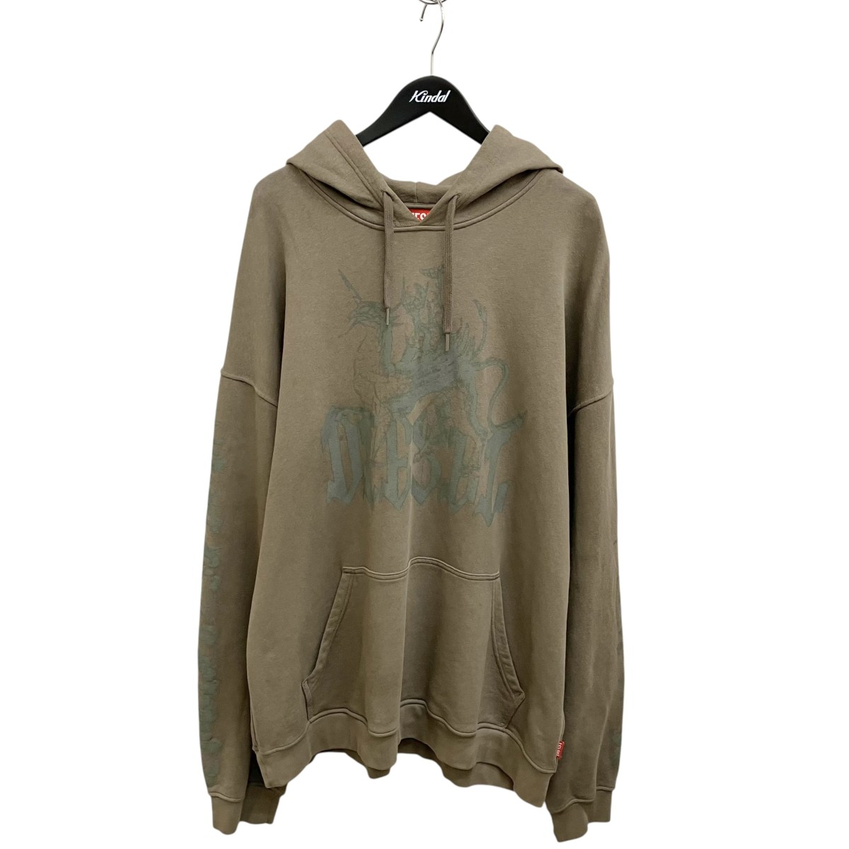 【中古】DIESEL 26SS Treated Hoodie With Griffin Print パーカー A23805 赤銅色 大きさ：XXL 【270526】（ディーゼル）