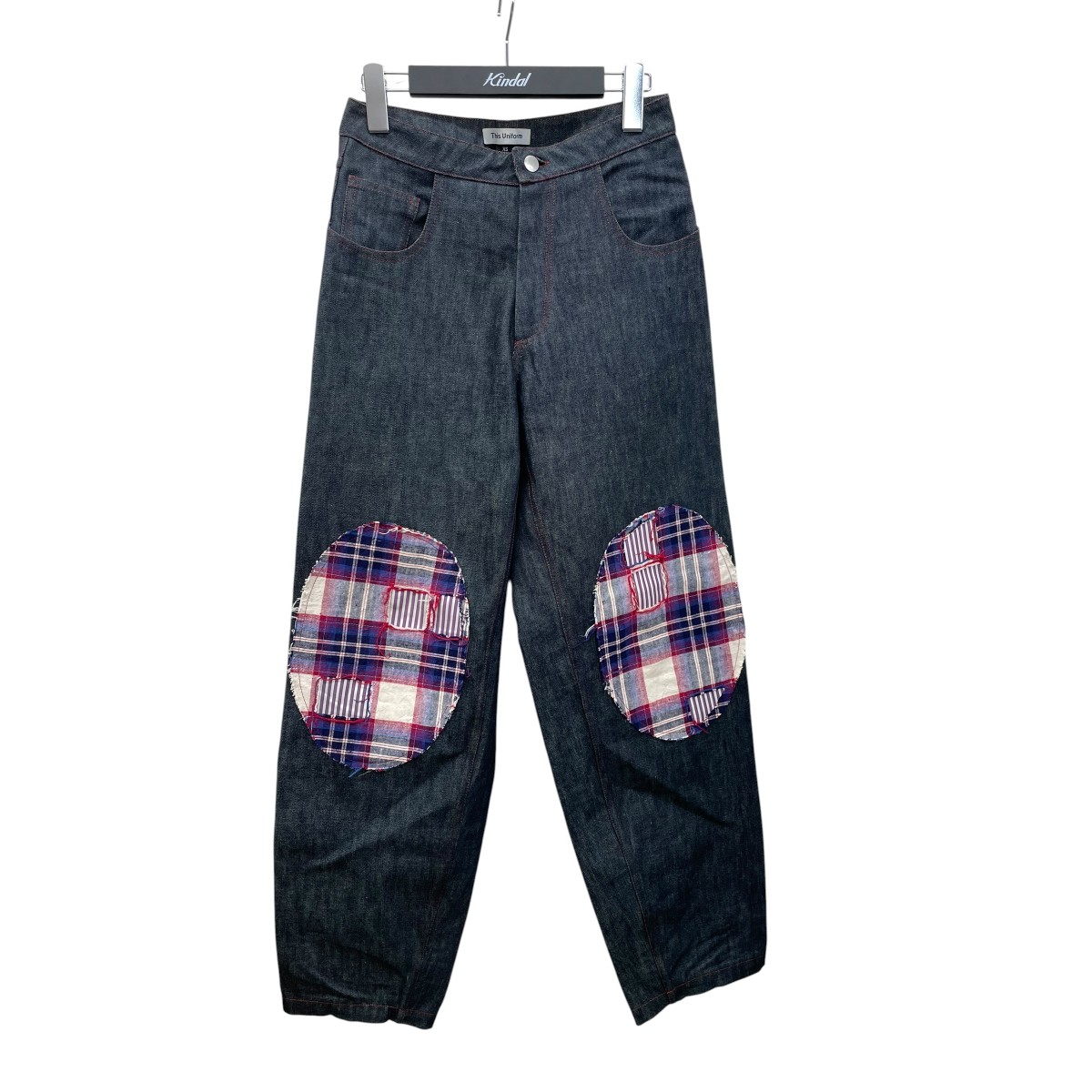 【中古】This Uniform APPLIQUE PATCH JEANS デニムパンツ インディゴ サイズ:XS 【270526】(ディスユニフォーム)|ブランド古着のカインドオル