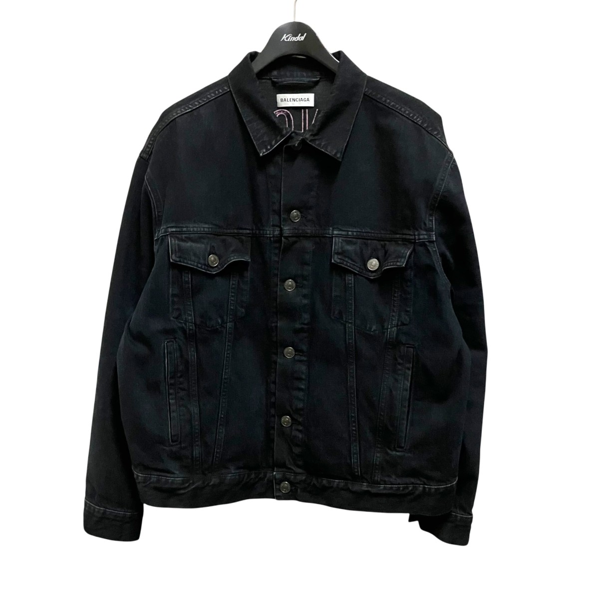【中古】BALENCIAGA ジーンズ上衣 557388 黒いこと 大きさ：38 【270526】（バレンシアガ）