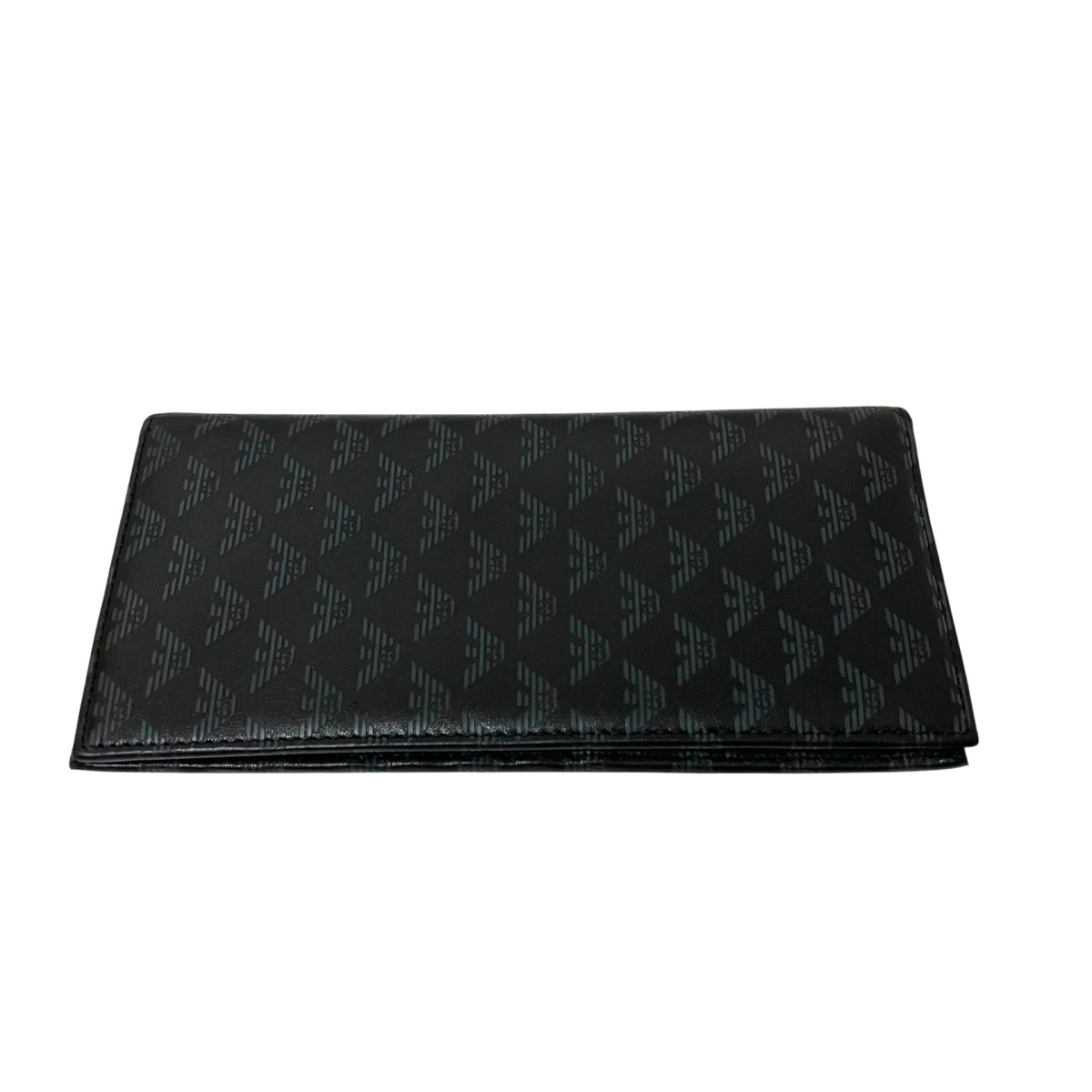 【中古】EMPORIO ARMANI 二つ折り長紙入れ YEM474 YTO2J 黒いこと 【270526】（エンポリオアルマーニ）