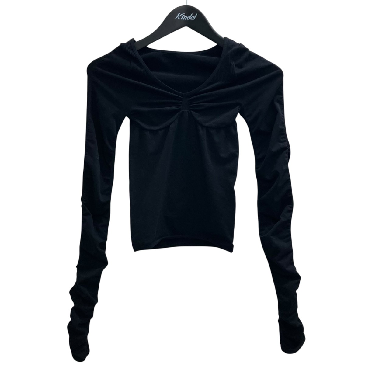 【中古】THE RED THREAD S ruched sculpt body 長袖トップ 黒いこと 大きさ：FREE 【270526】（ザレッドスレッド）