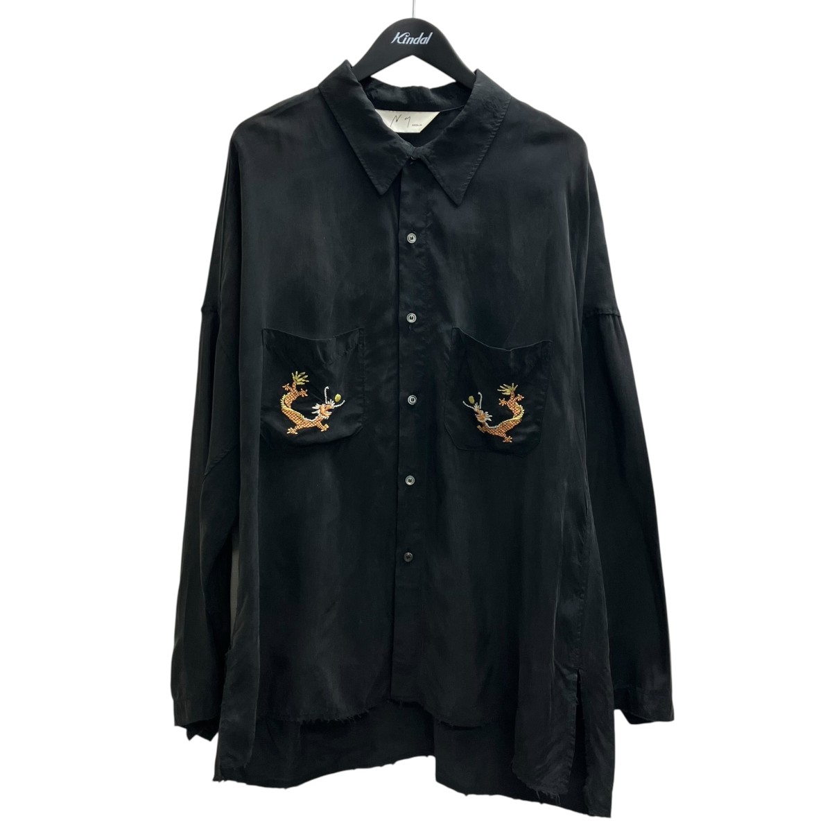【中古】ANCELLM AGING EMBROIDERY SHIRT エンブロイダリーシャツ 暗然たる薄墨色 大きさ：2 【270526】（アンセルム）