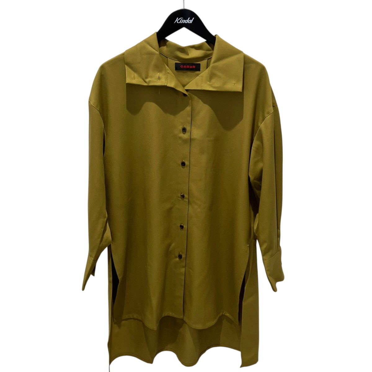 【中古】CABaN ウールツイル ハイネックロングシャツ 39-06-84-06702-HN カーキ 大きさ：S 【270526】（キャバン）