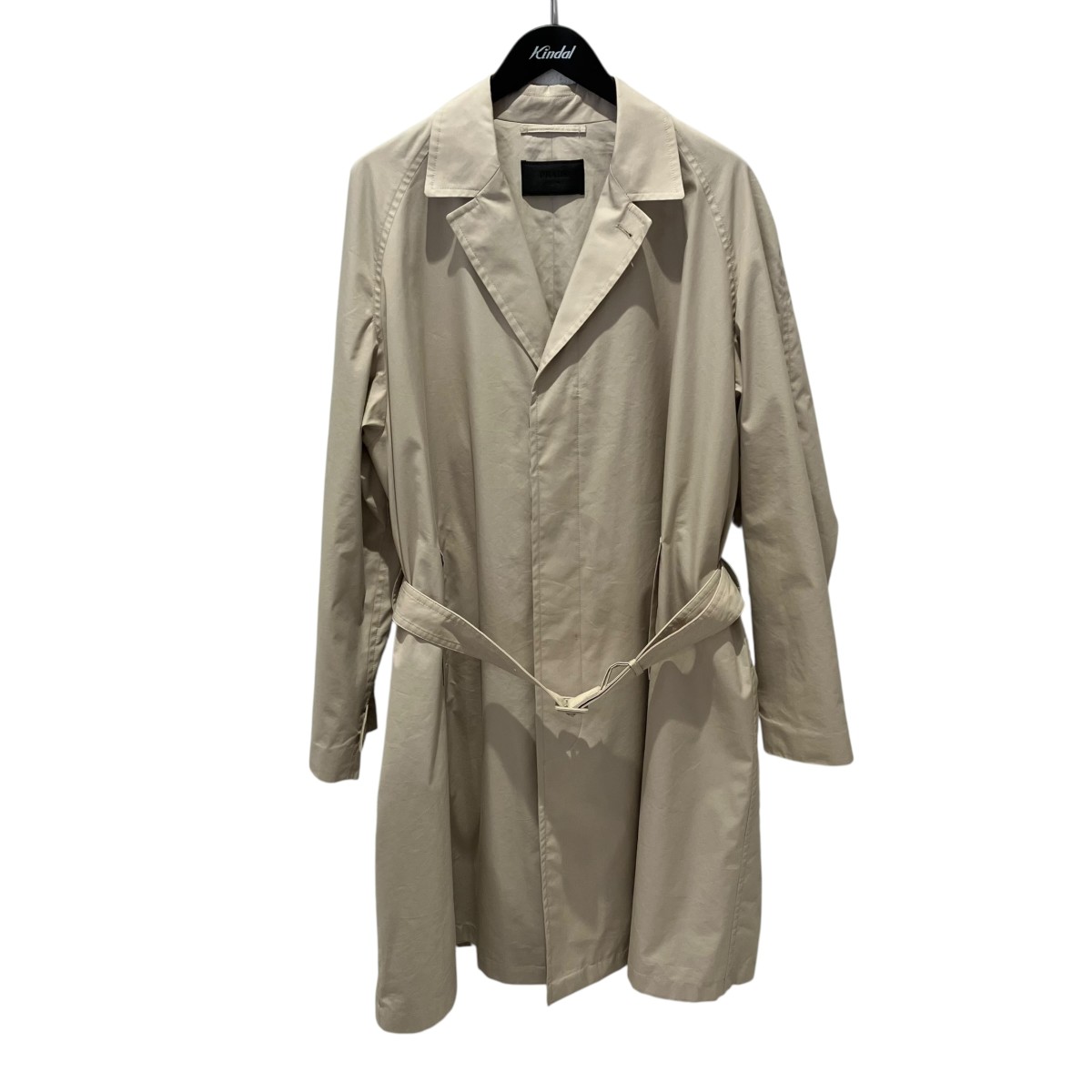 【中古】PRADA23SS シングルブレスト ダブルポプリン コート SGC214 ベージュ サイズ：52【価格見直し】｜ブランド古着のカインドオル 82,038円