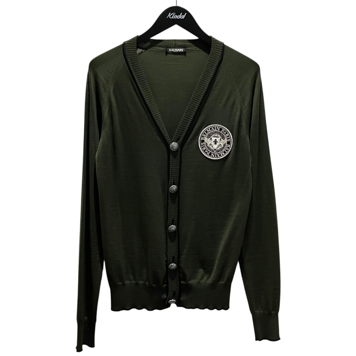【中古】BALMAIN 旗幟ジレー W8H6314M311B 緑であること 大きさ：XS 【270526】（バルマン）
