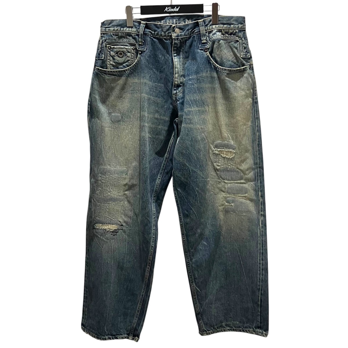 【中古】Denham ダメージ加工デニムパンツ 01-26-04-11-103 インディゴ サイズ:XL 【270526】(デンハム)|ブランド古着のカインドオル