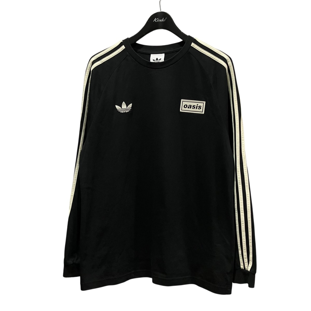 【中古】adidas&times;oasis　スリーストライプス長袖Tシャツ KT3428 ブラック サイズ：XL 【110726】（アディダス）｜ブランド古着のカインドオル
