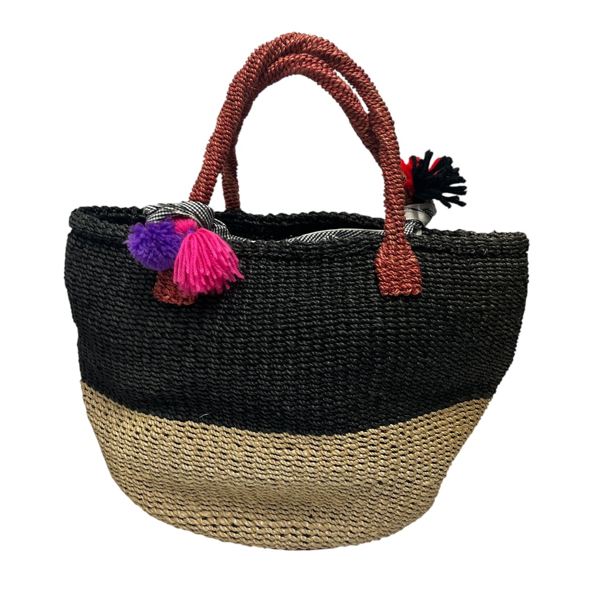 【中古】tricot COMME des GARCONS カゴトートバッグ TK-K205 黒いこと 【270526】（トリココムデギャルソン）