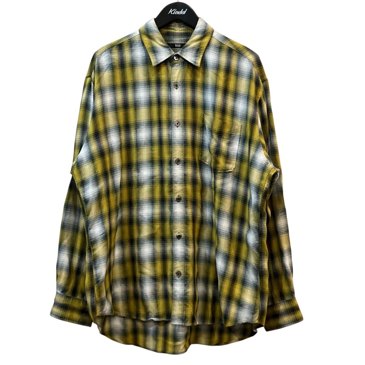 【中古】Rags McGREGOR オンブレ 読み合わせる 人絹 長袖プルオーバー 211177101 黄色×薄墨色 大きさ：S 【280526】（ラグスマクレガー）