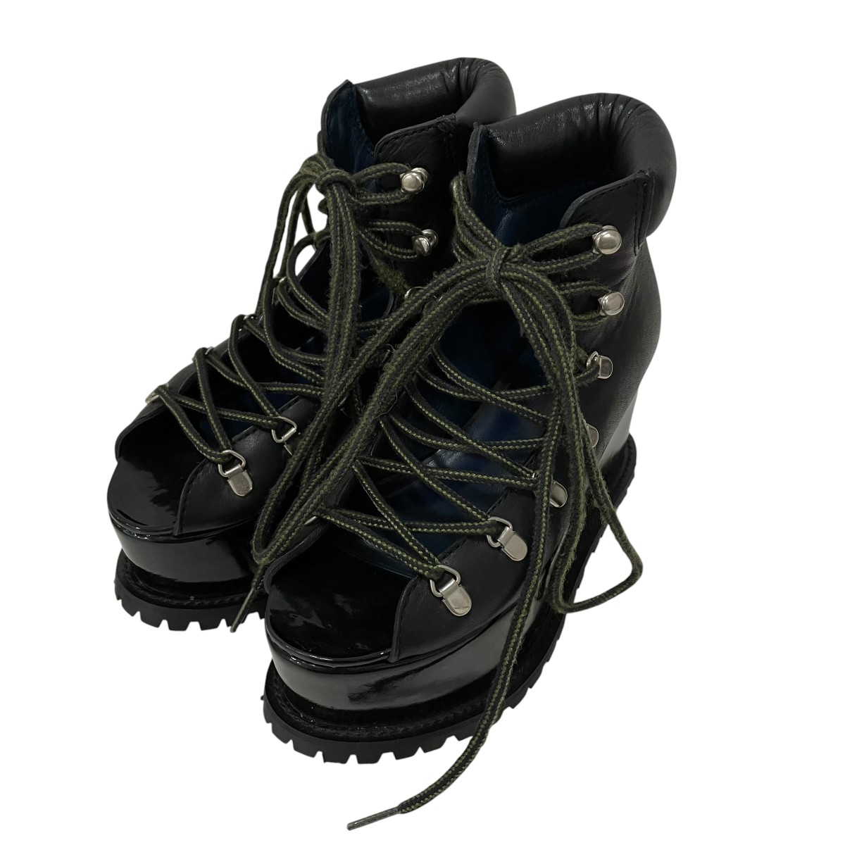 【中古】sacai 編み上げサンダル 1602787 黒いこと 大いさ：35 【280526】（サカイ）