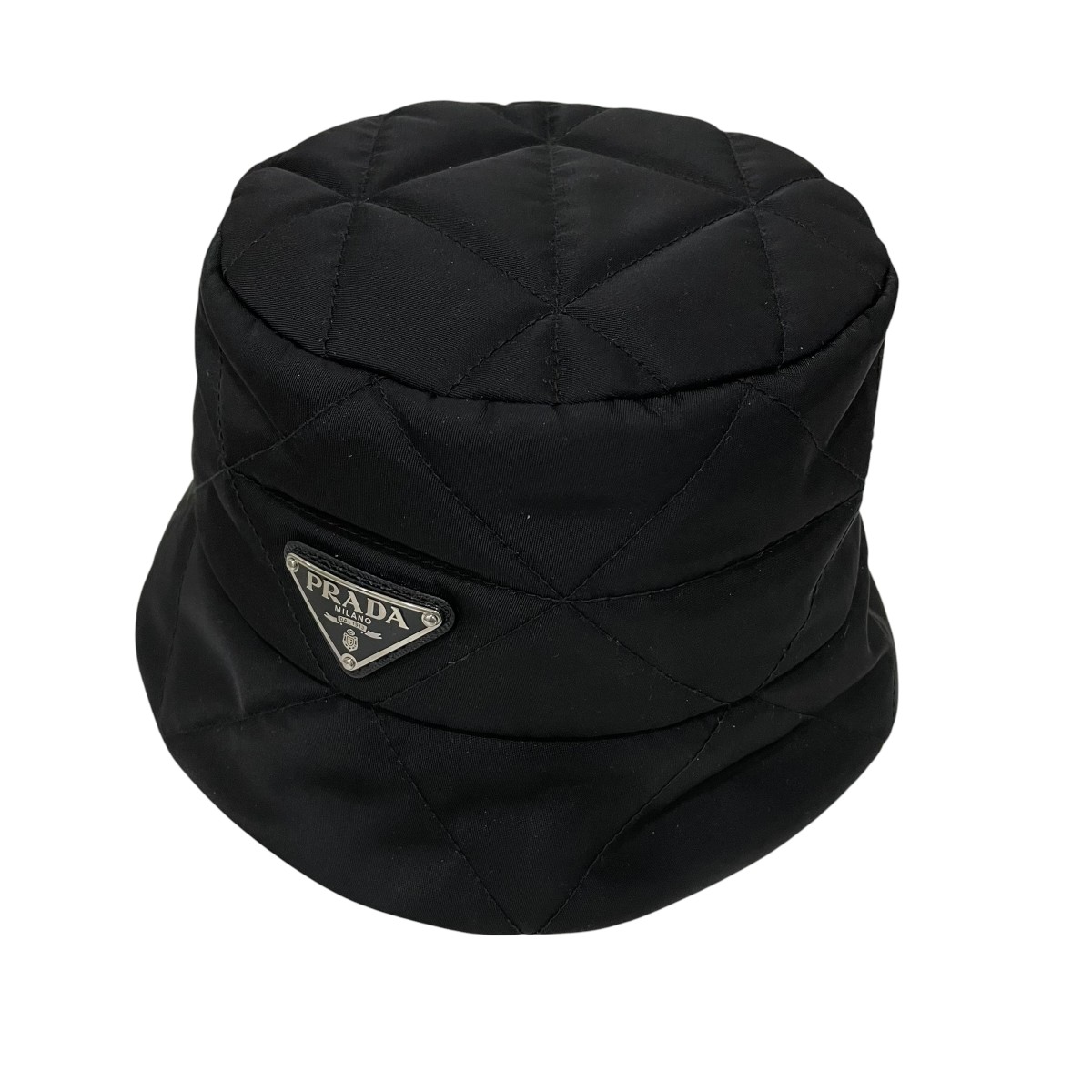 【中古】PRADA　ナイロンハット 1HC325 ブラック サイズ：M 【280526】（プラダ）｜ブランド古着のカインドオル
