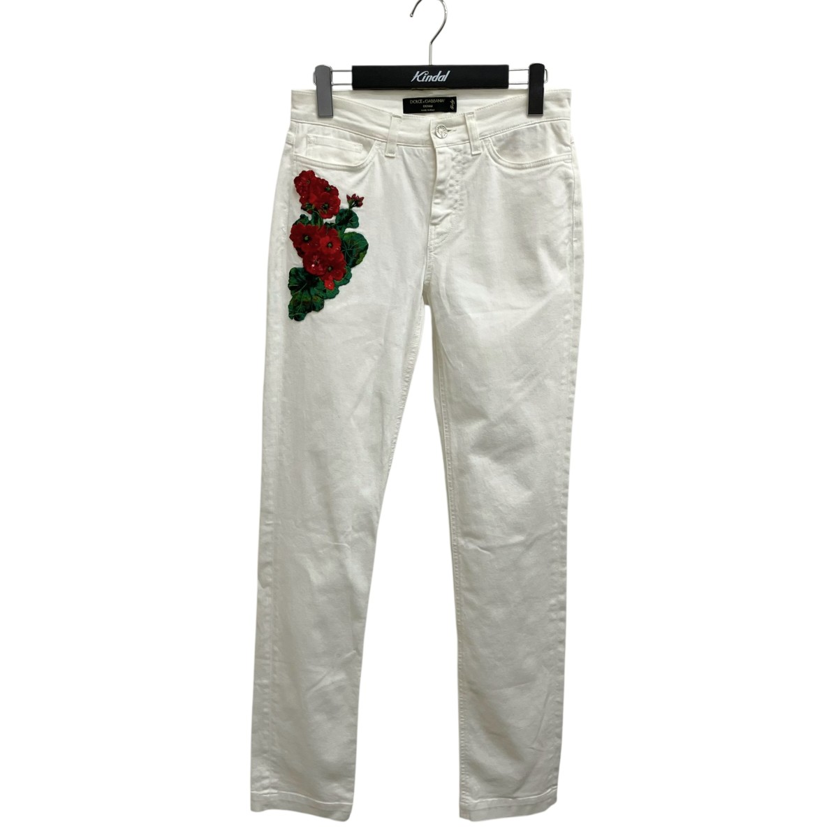 【中古】DOLCE ＆ GABBANA ローズ刺しゅう ジーンズズボン下 FTAQ5Z 白いこと 大きさ：38 【280526】（ドルチェアンドガッバーナ）