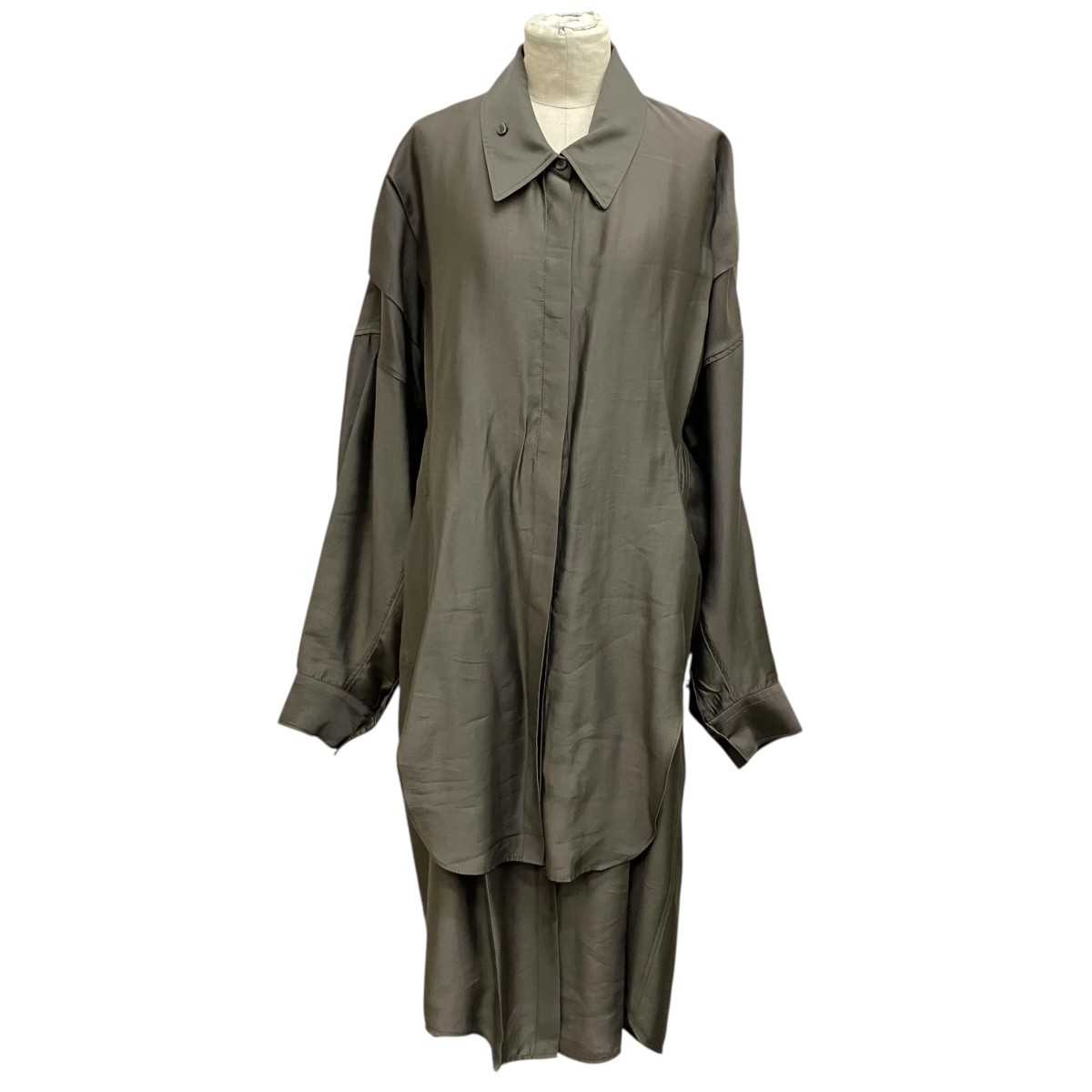 【中古】RECTODOUBLE LAYER POINT SHIRT DRESS シャツワンピース RW25WWDR0347BR カーキ サイズ:S【価格見直し】|ブランド古着のカインドオル