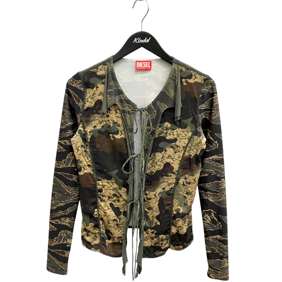【中古】DIESEL T-AFRY 長袖カットソー 緑であること×赤銅色×黒いこと 大きさ：S 【280526】（ディーゼル）
