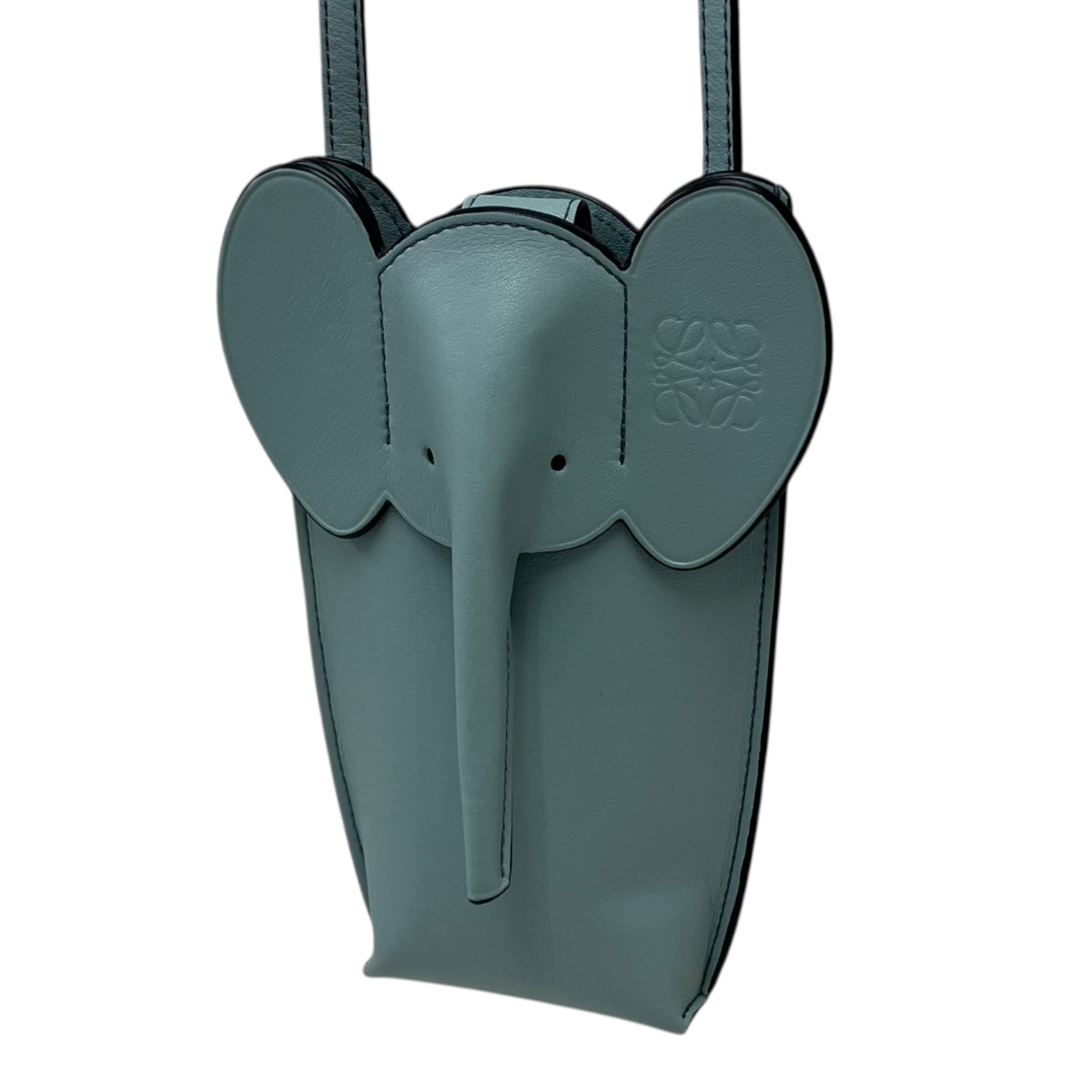 【中古】LOEWE エレファントショルダーバッグ 天の原青色 【280526】（ロエベ）