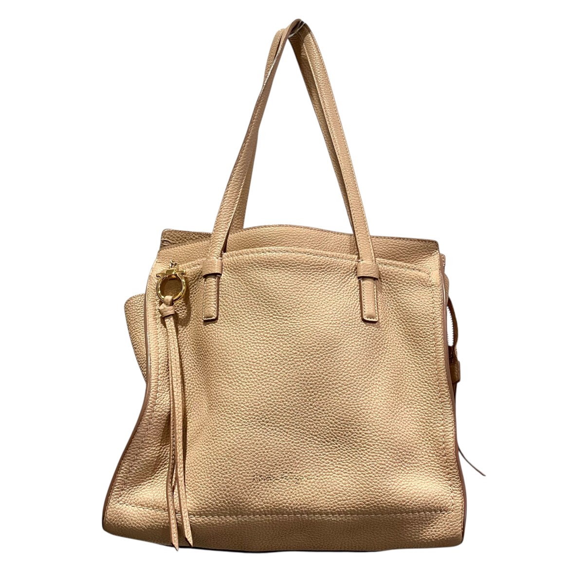 【中古】Salvatore Ferragamo Amy なめし革御徒面子 21 F216／01 ベージュ 【280526】（サルヴァトーレフェラガモ）