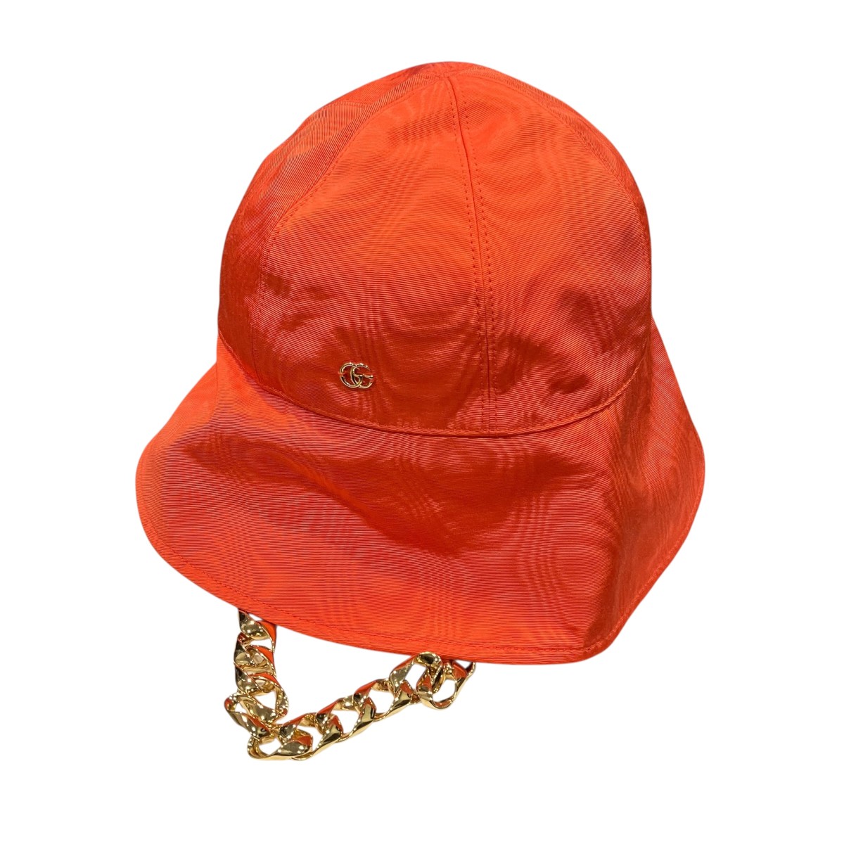 【中古】GUCCI チェーンバケットハット 729128 オレンジ色 大いさ：M(57糎) 【280526】（グッチ）