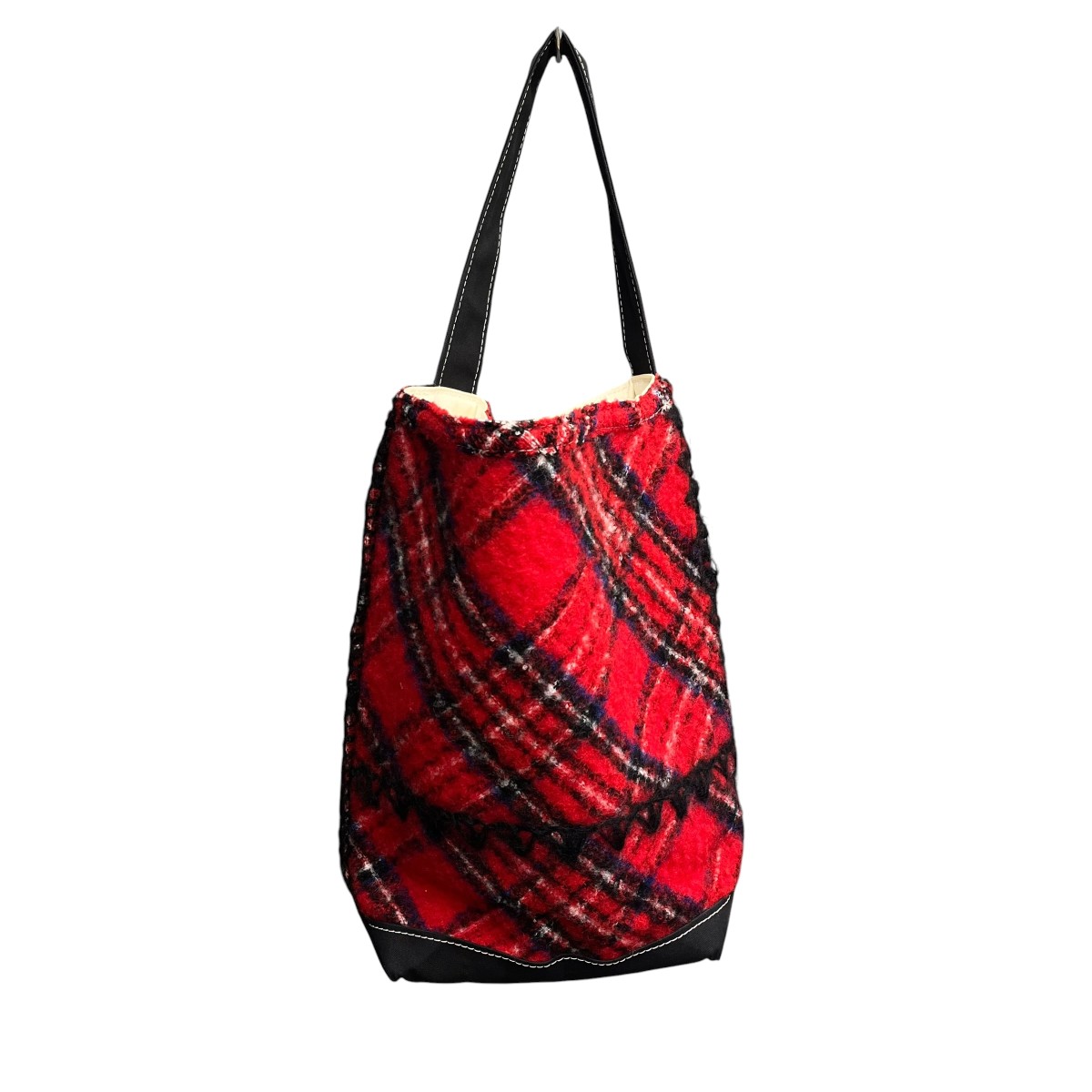 【中古】TEMBEA×TAO COMME des GARCONS チェックワンショルダーバッグ TL K201 赤いこと 【280526】（什ベア×タオコムデギャルソン）