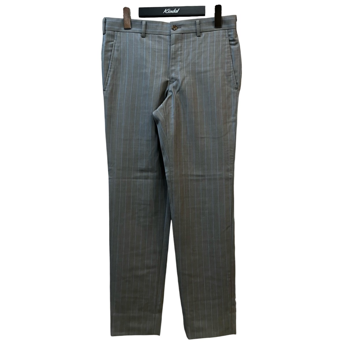 【中古】COMME des GARCONS HOMME PLUSストライプ柄パンツ PL P039 グレー&times;スカイブルー サイズ：XS【価格見直し】｜ブランド古着のカインドオル