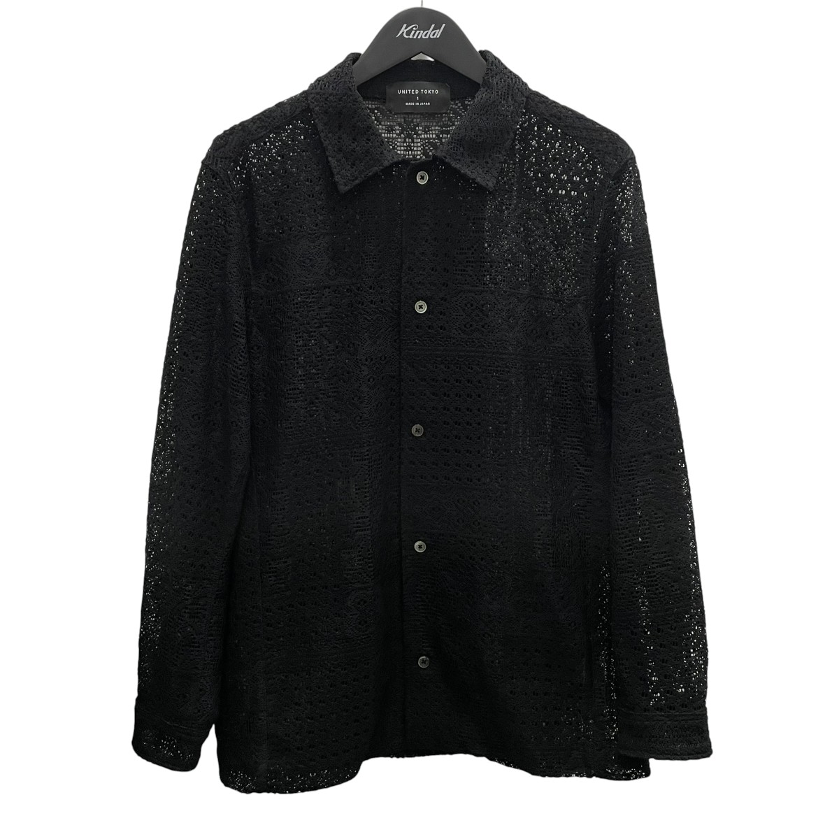 中古】UNITED TOKYO パッチワークレースシャツ L S 長袖プルオーバー 