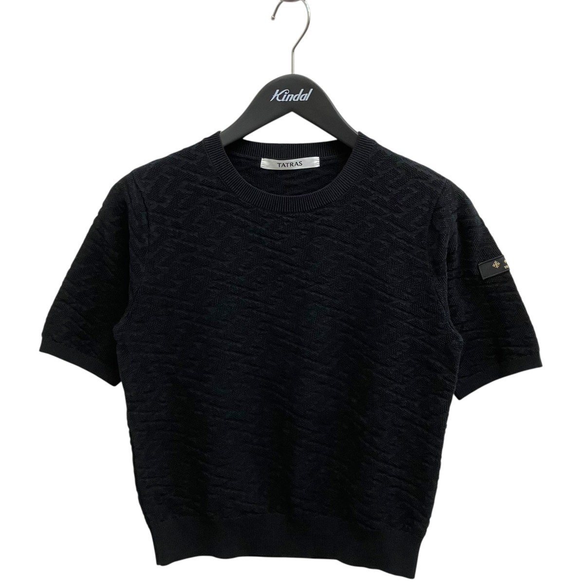 【中古】TATRAS 半袖編み物 LCKZ0608053588 黒いこと 大いさ：01 【290526】（タトラス）