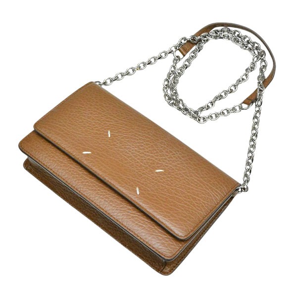【中古】Maison Margiela チェーンウォレットショルダーバッグ なめし革ショルダーバッグ S56UI0147 P0399 赤銅色 【280526】（メゾンマルジェラ）