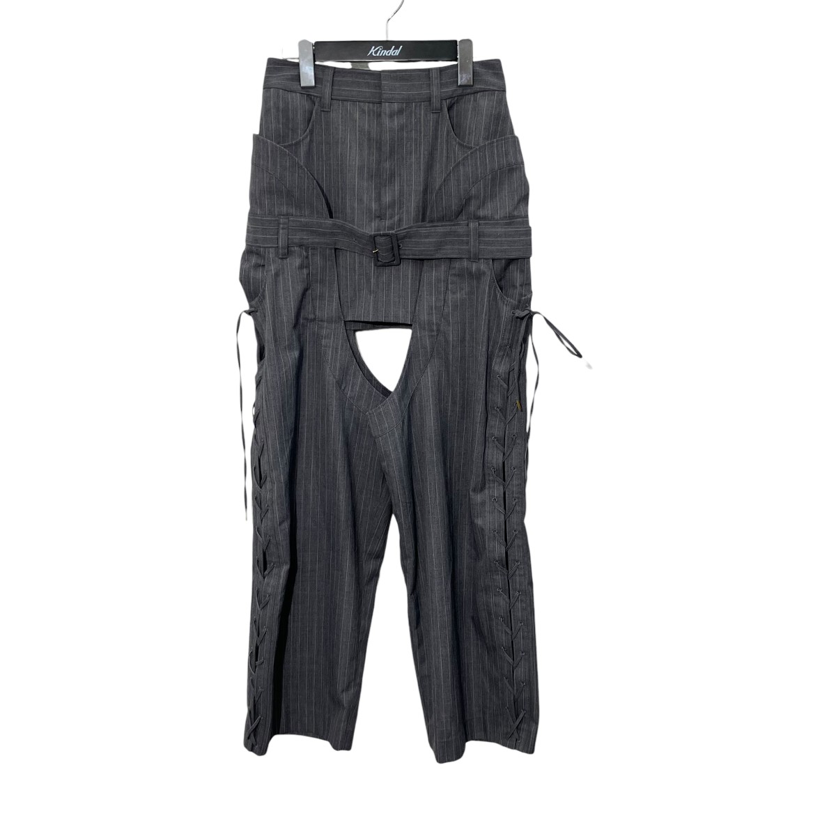 【中古】AKIKO AOKI 23SS New Hybrid 02 縞模様 ズボン下 AA23SS-AC01-02 薄墨色 大きさ：Free 【280526】（アキコアオキ）
