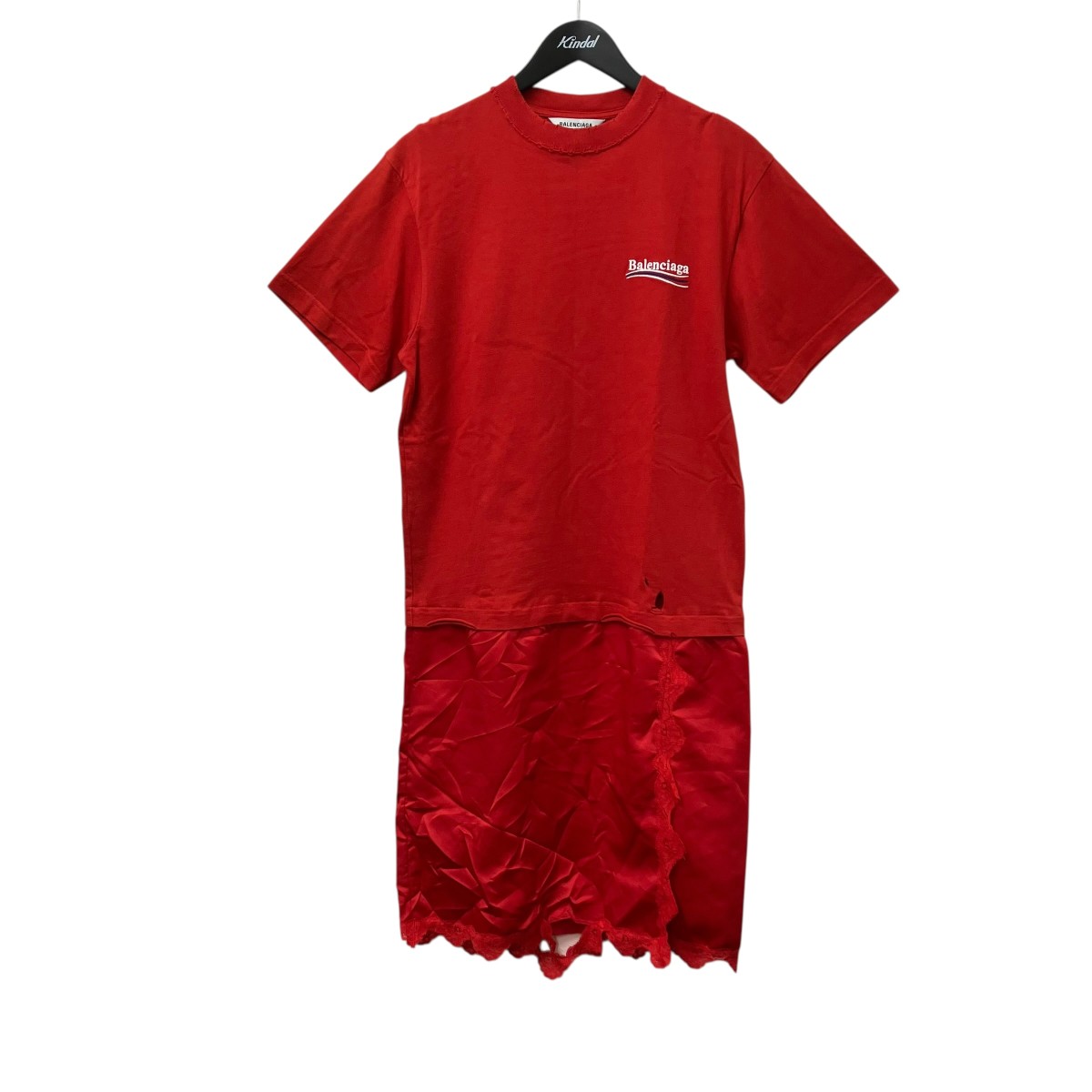 【中古】BALENCIAGA　ワンピース 671398 レッド サイズ：XS 【290526】（バレンシアガ）｜ブランド古着のカインドオル